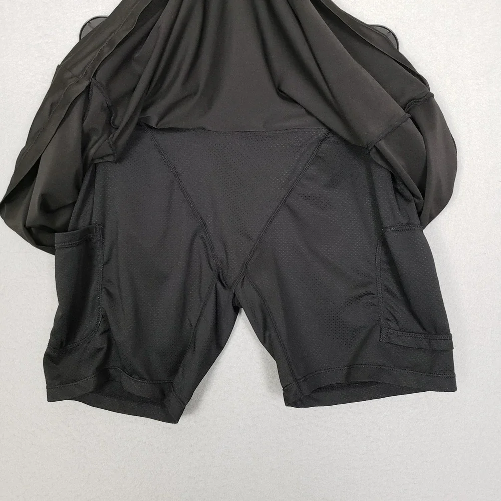 Anivivo Athletic Skort Black Mini Skirt Built In Shorts Pickleball Tennis 2XL